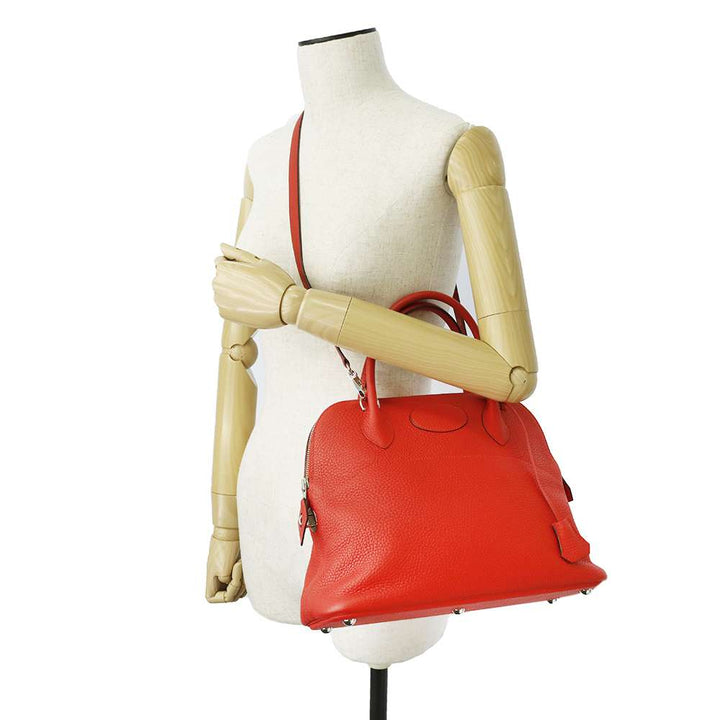 HERMES Bolide Rouge Pivoine Taurillon Clemence Size 31