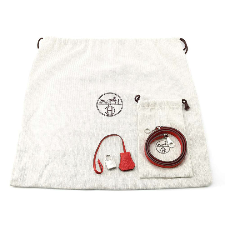 HERMES Bolide Rouge Pivoine Taurillon Clemence Size 31