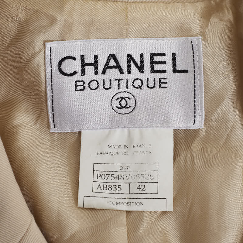 Top Quality Chanel Top Quality Chanel P07548V05526 Terrated Jacket Wool Beige