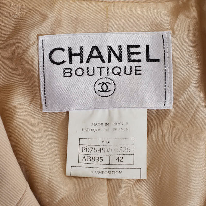 Top Quality Chanel Top Quality Chanel P07548V05526 Terrated Jacket Wool Beige