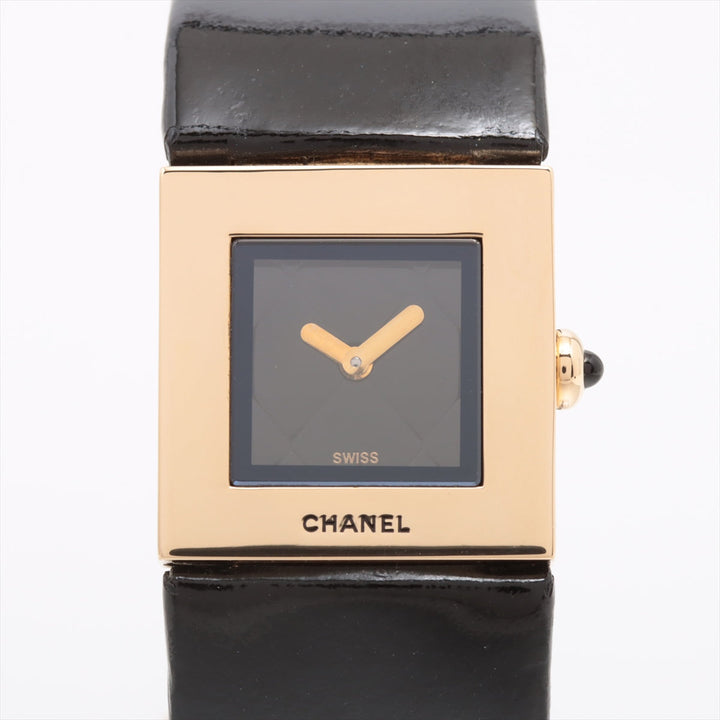 Top Quality Chanel Matrasse YG  Leather QZ Black  Buckle GP Ever