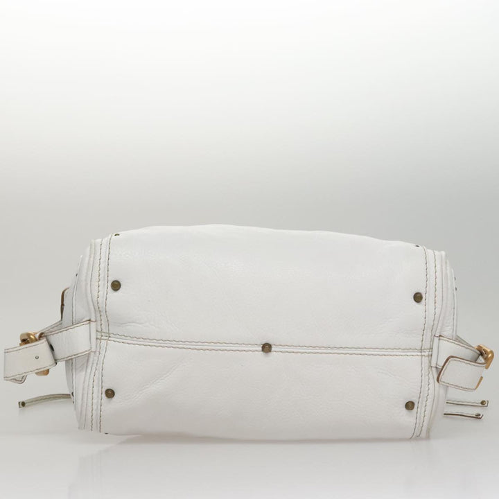 Chloe Paddington Hand Bag Leather White 93544