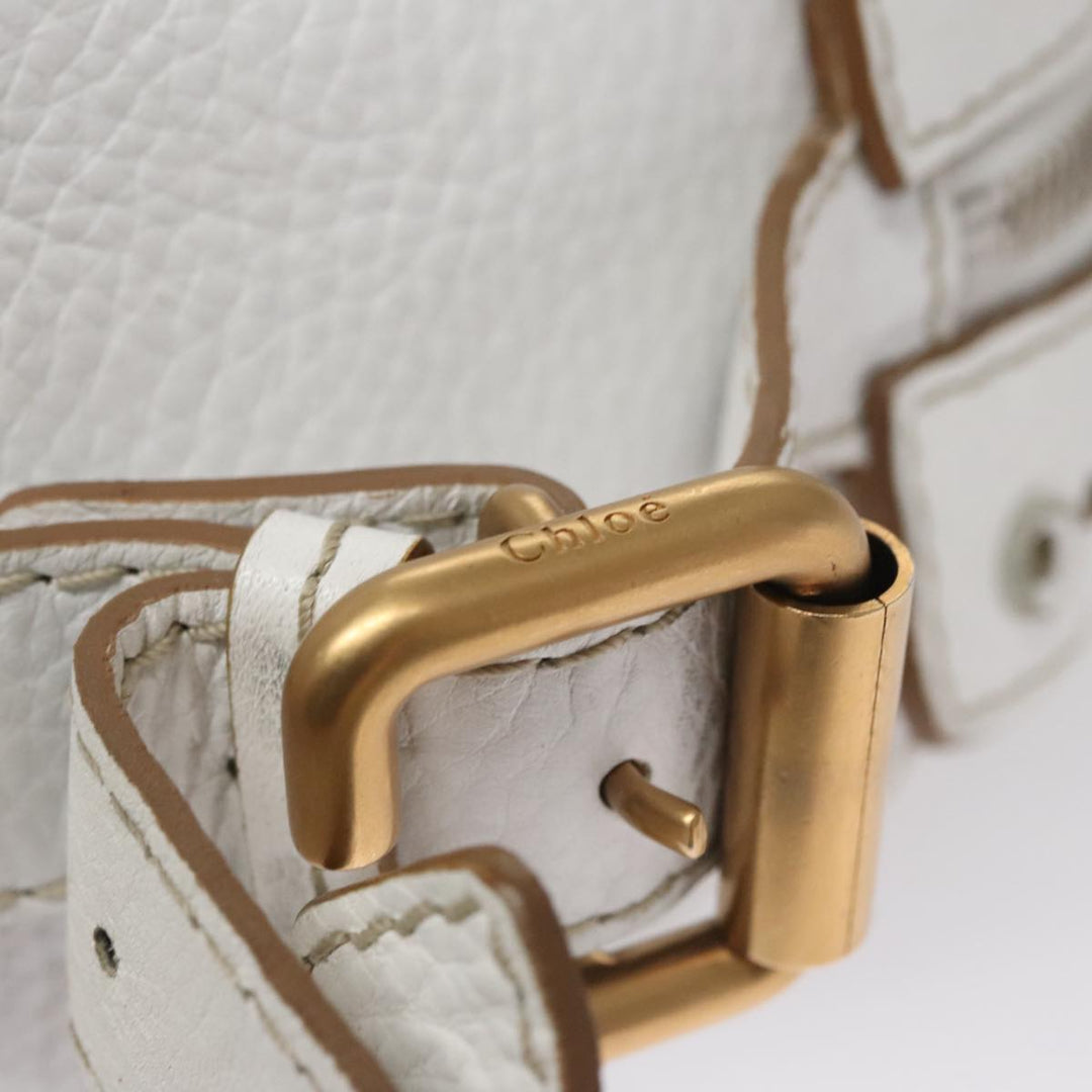 Chloe Paddington Hand Bag Leather White 93544