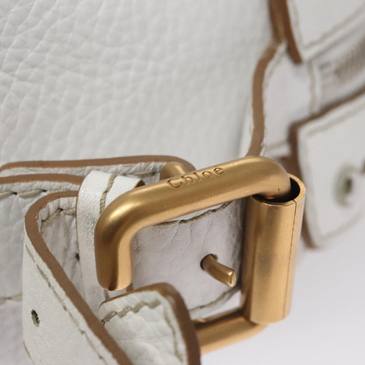 Chloe Paddington Hand Bag Leather White 93544