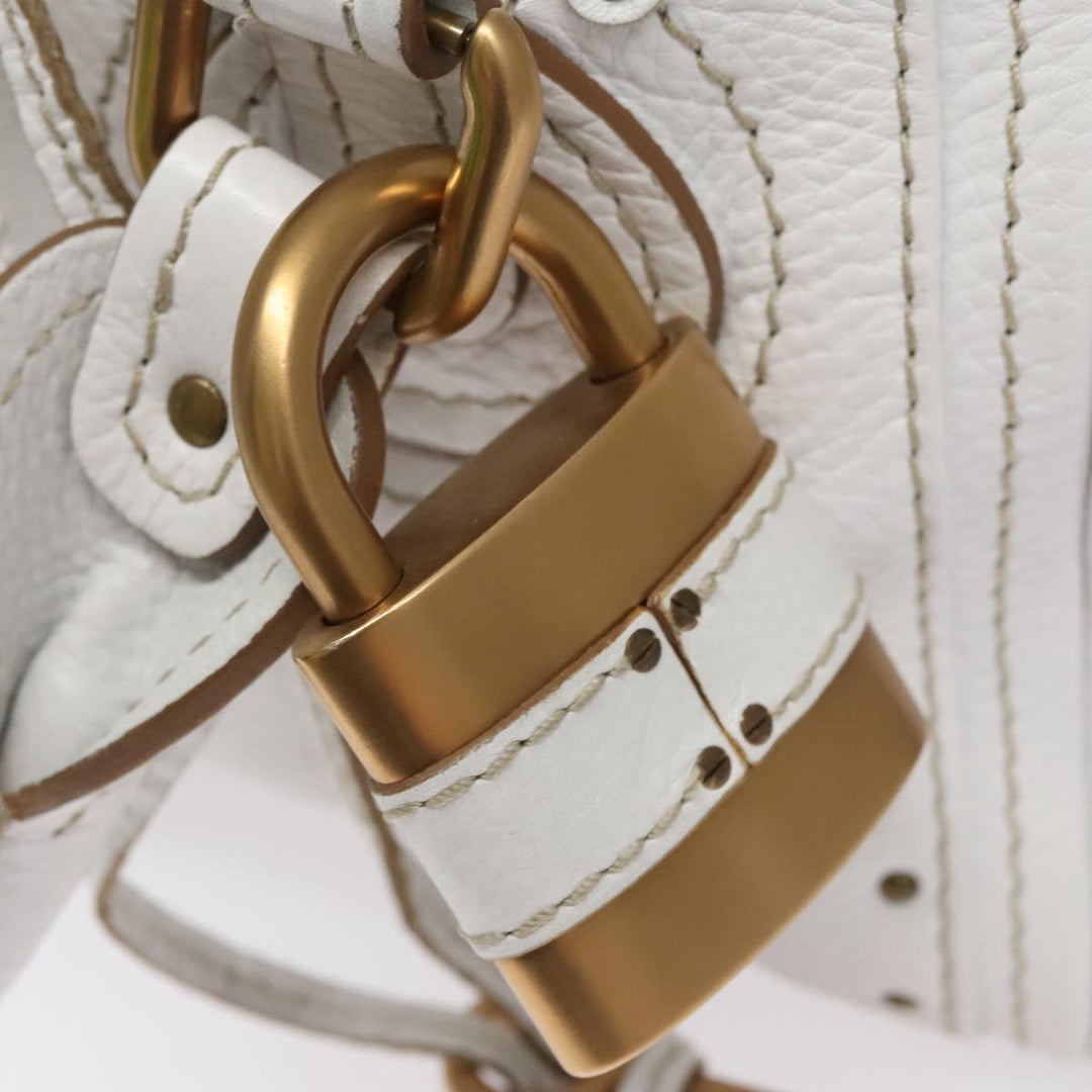 Chloe Paddington Hand Bag Leather White 93544