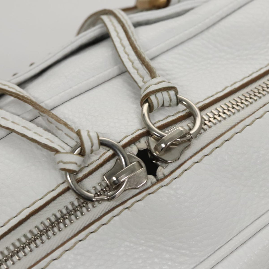 Chloe Paddington Hand Bag Leather White 93544