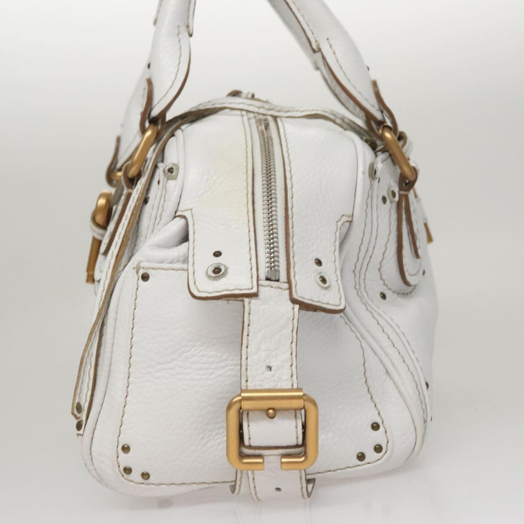 Chloe Paddington Hand Bag Leather White 93544