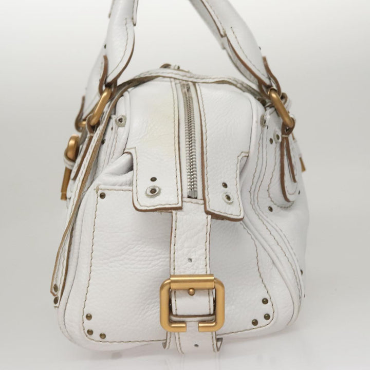 Chloe Paddington Hand Bag Leather White 93544
