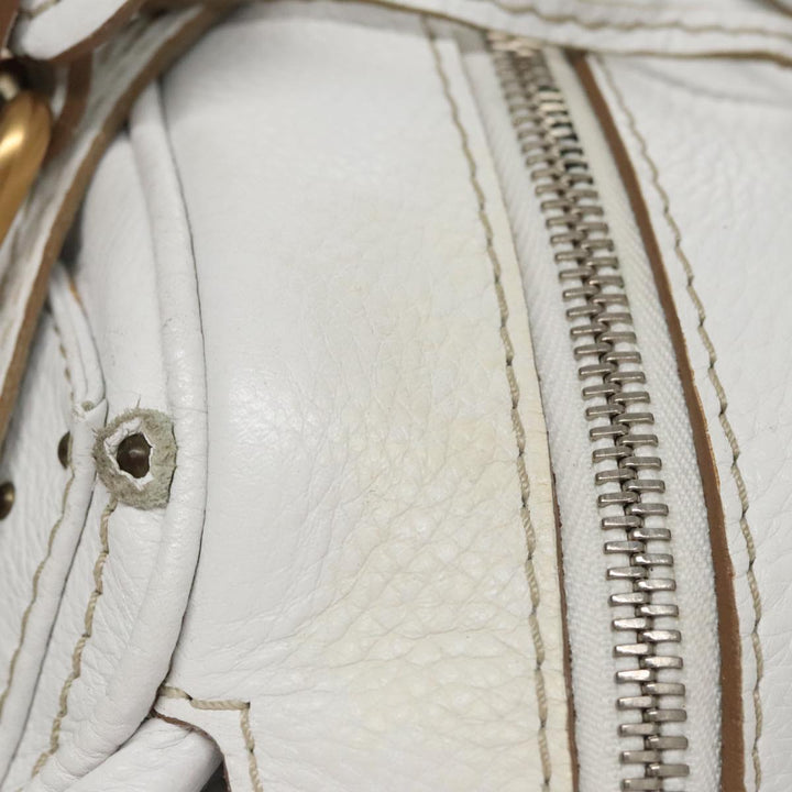 Chloe Paddington Hand Bag Leather White 93544