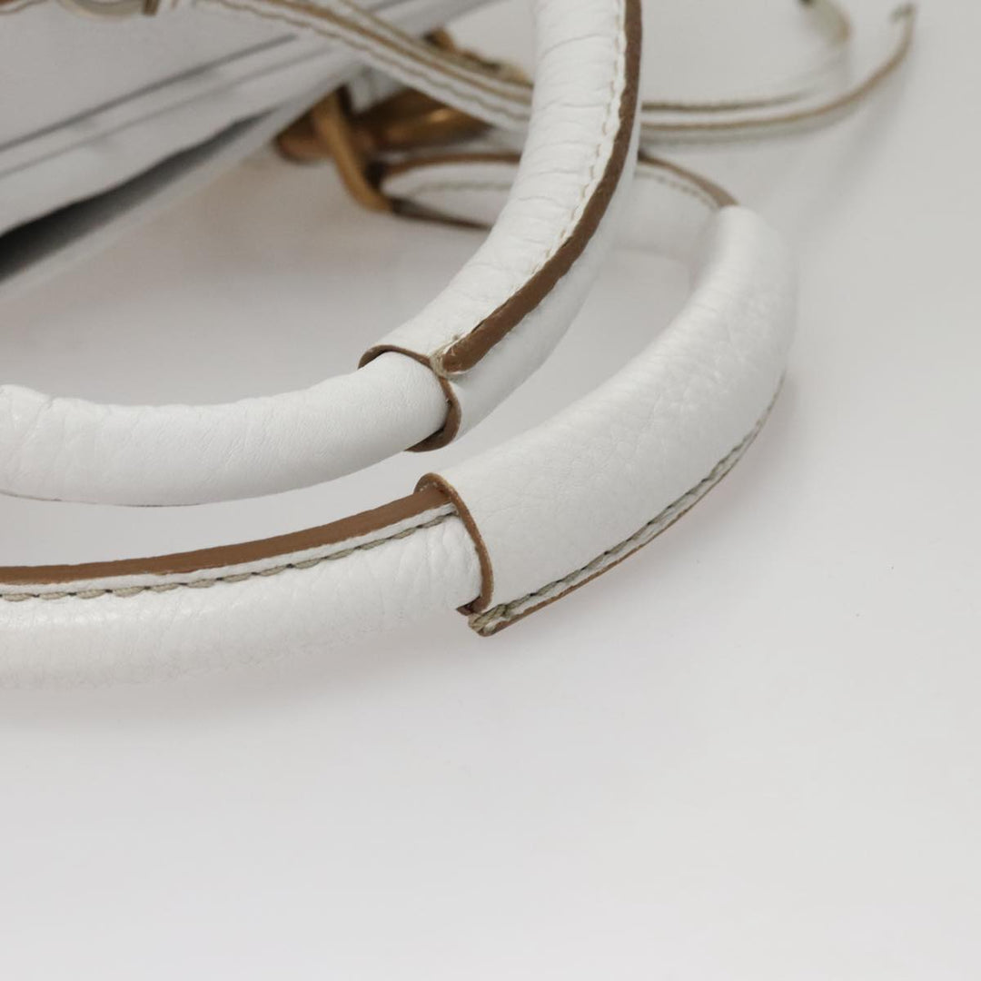 Chloe Paddington Hand Bag Leather White 93544