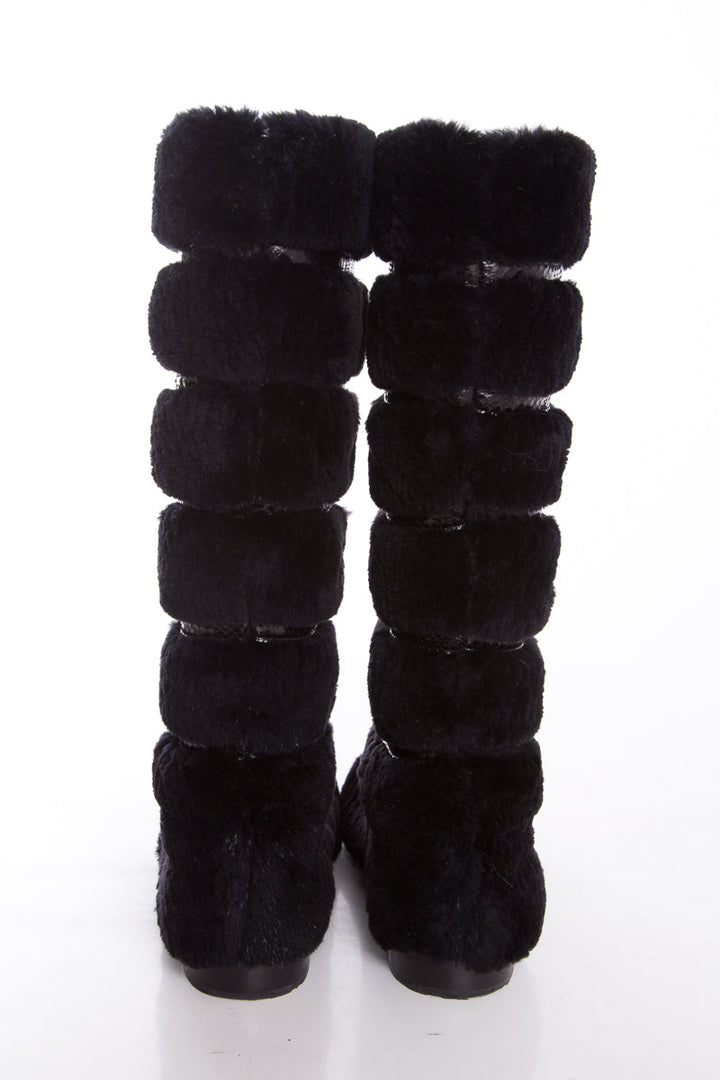 Jimmy Choo Black Fur Boots SZ 37