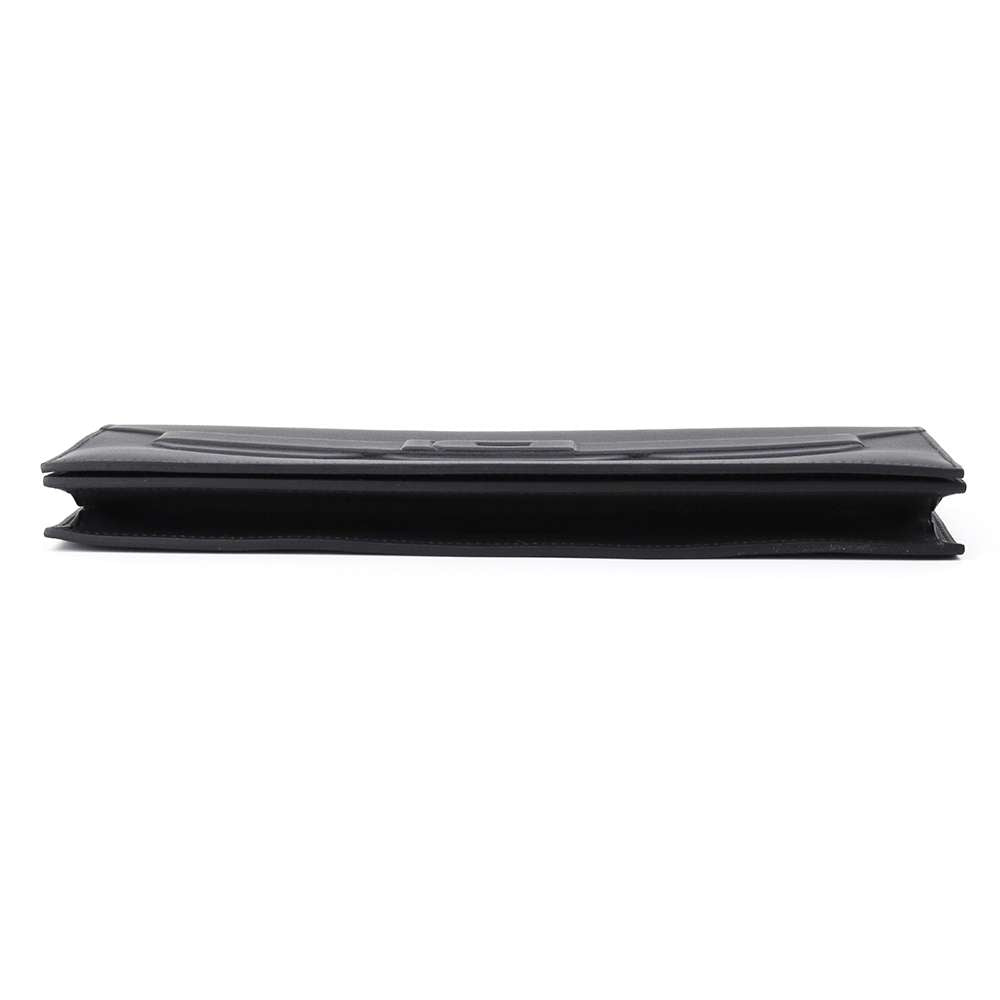 Hermes Birkin Shadow Clutch Bag Black Swift Leather