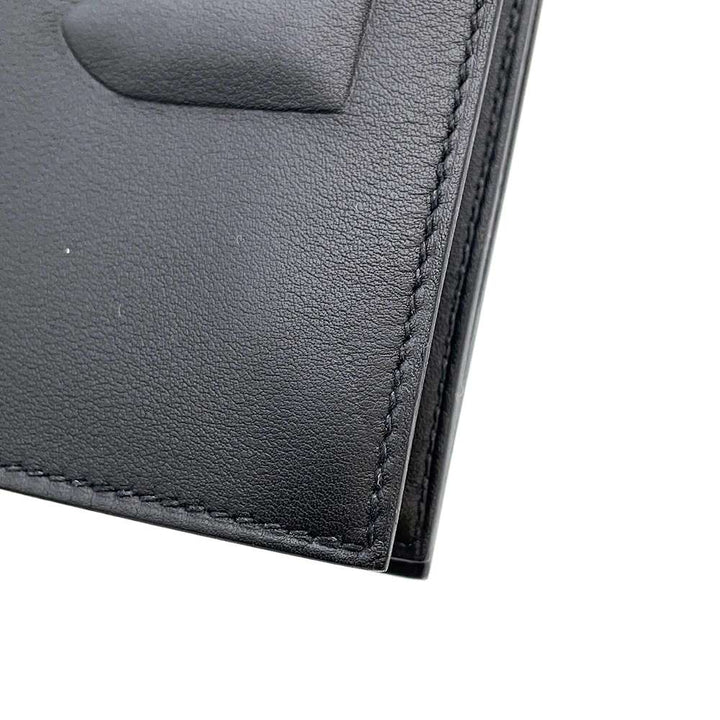 Hermes Birkin Shadow Clutch Bag Black Swift Leather