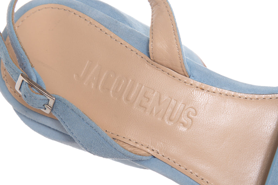 Jacquemus Light Blue Suede Sandals SZ 37