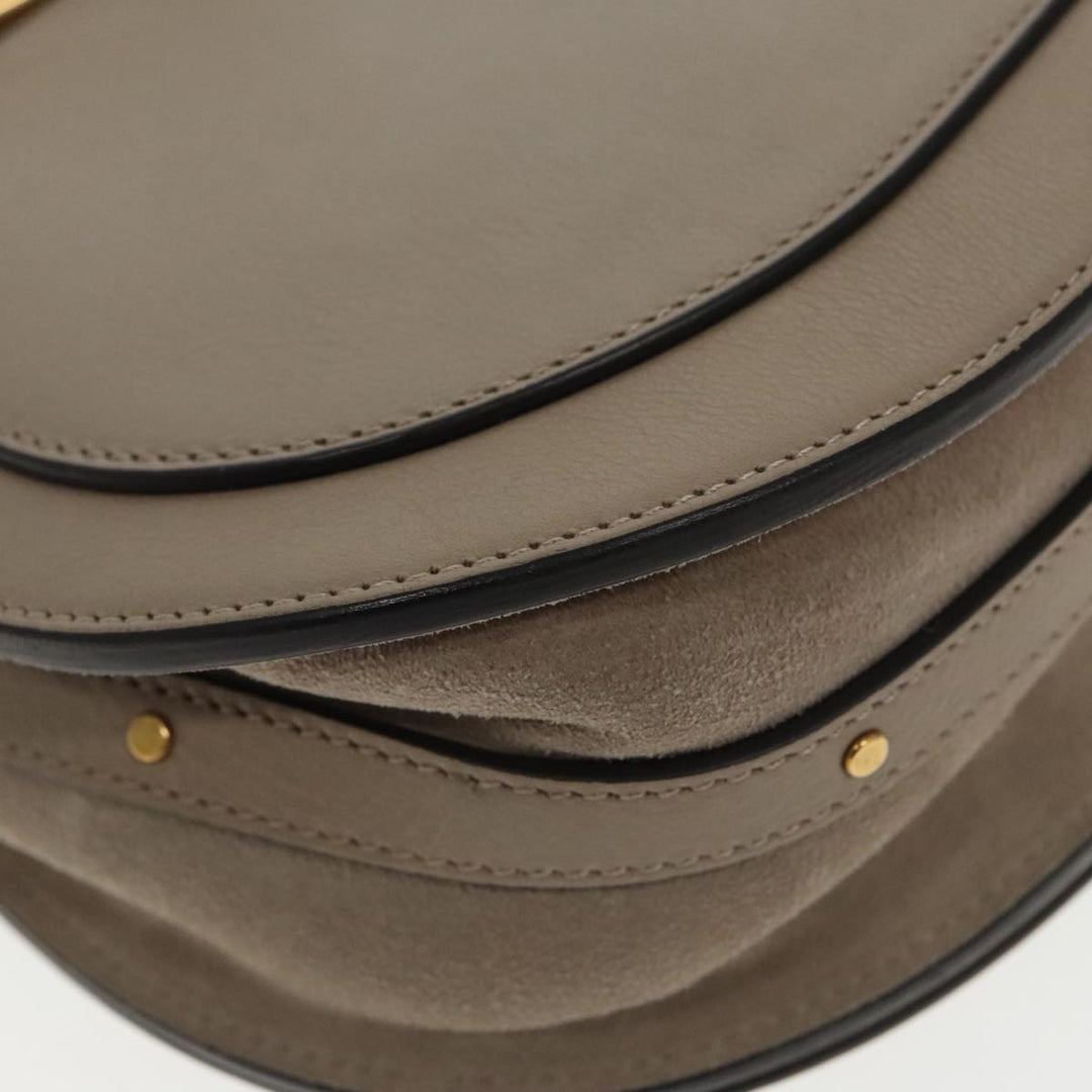 Chloe Nile Shoulder Bag Leather Gray Gold 3S1301 93835