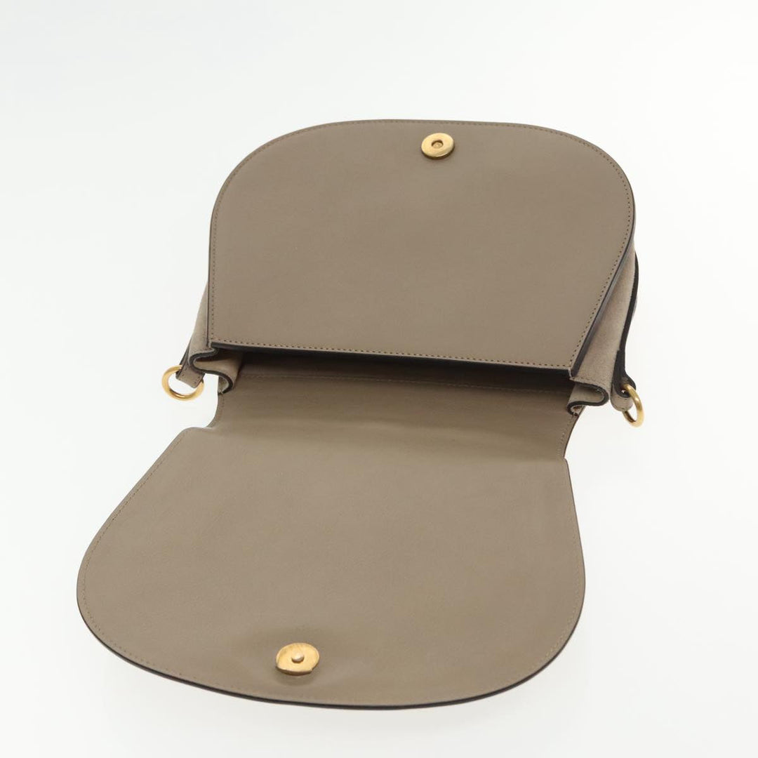 Chloe Nile Shoulder Bag Leather Gray Gold 3S1301 93835
