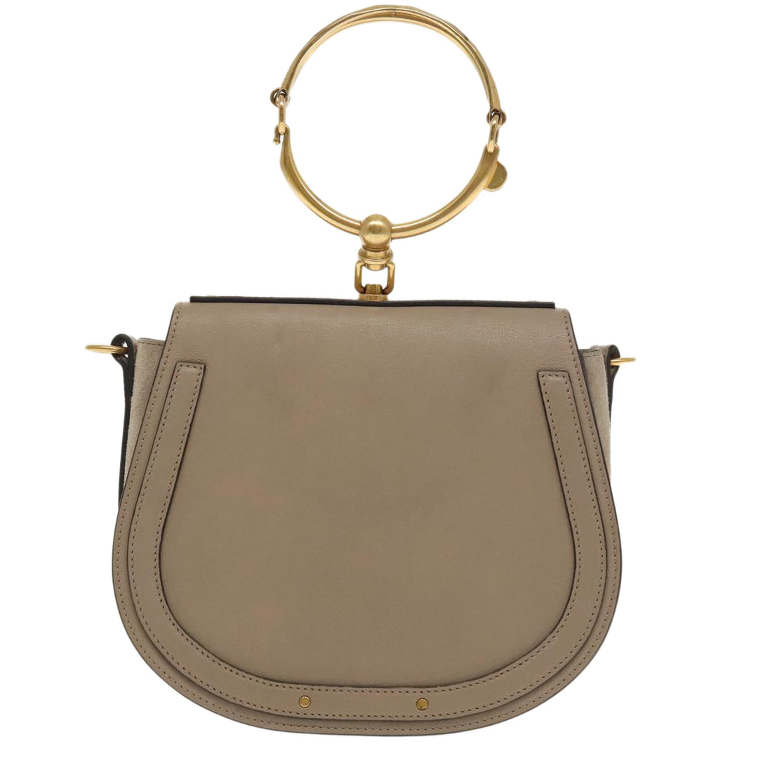Chloe Nile Shoulder Bag Leather Gray Gold 3S1301 93835