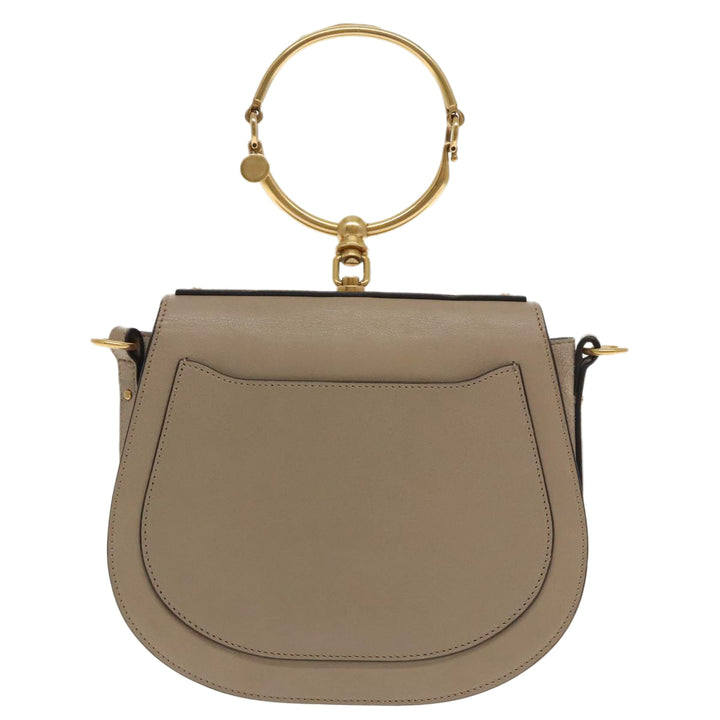 Chloe Nile Shoulder Bag Leather Gray Gold 3S1301 93835