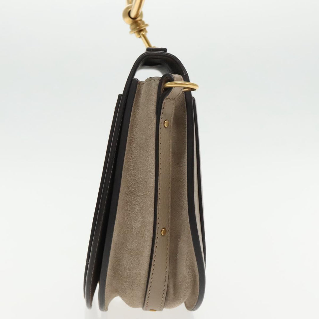 Chloe Nile Shoulder Bag Leather Gray Gold 3S1301 93835