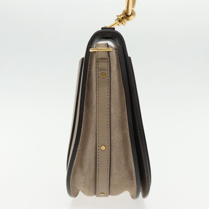 Chloe Nile Shoulder Bag Leather Gray Gold 3S1301 93835