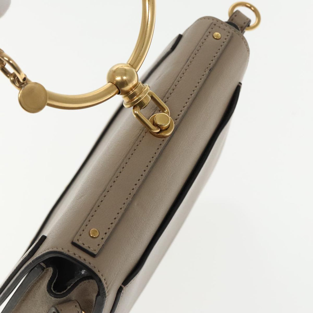 Chloe Nile Shoulder Bag Leather Gray Gold 3S1301 93835