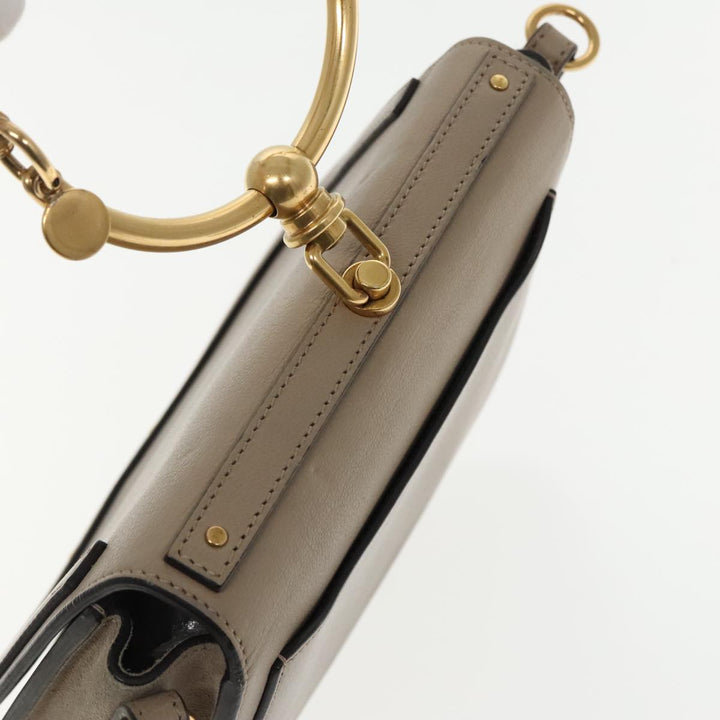 Chloe Nile Shoulder Bag Leather Gray Gold 3S1301 93835