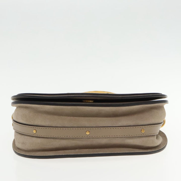 Chloe Nile Shoulder Bag Leather Gray Gold 3S1301 93835