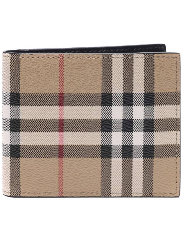 Burberry Men's Vintage Check Pattern Half Wallet Brown