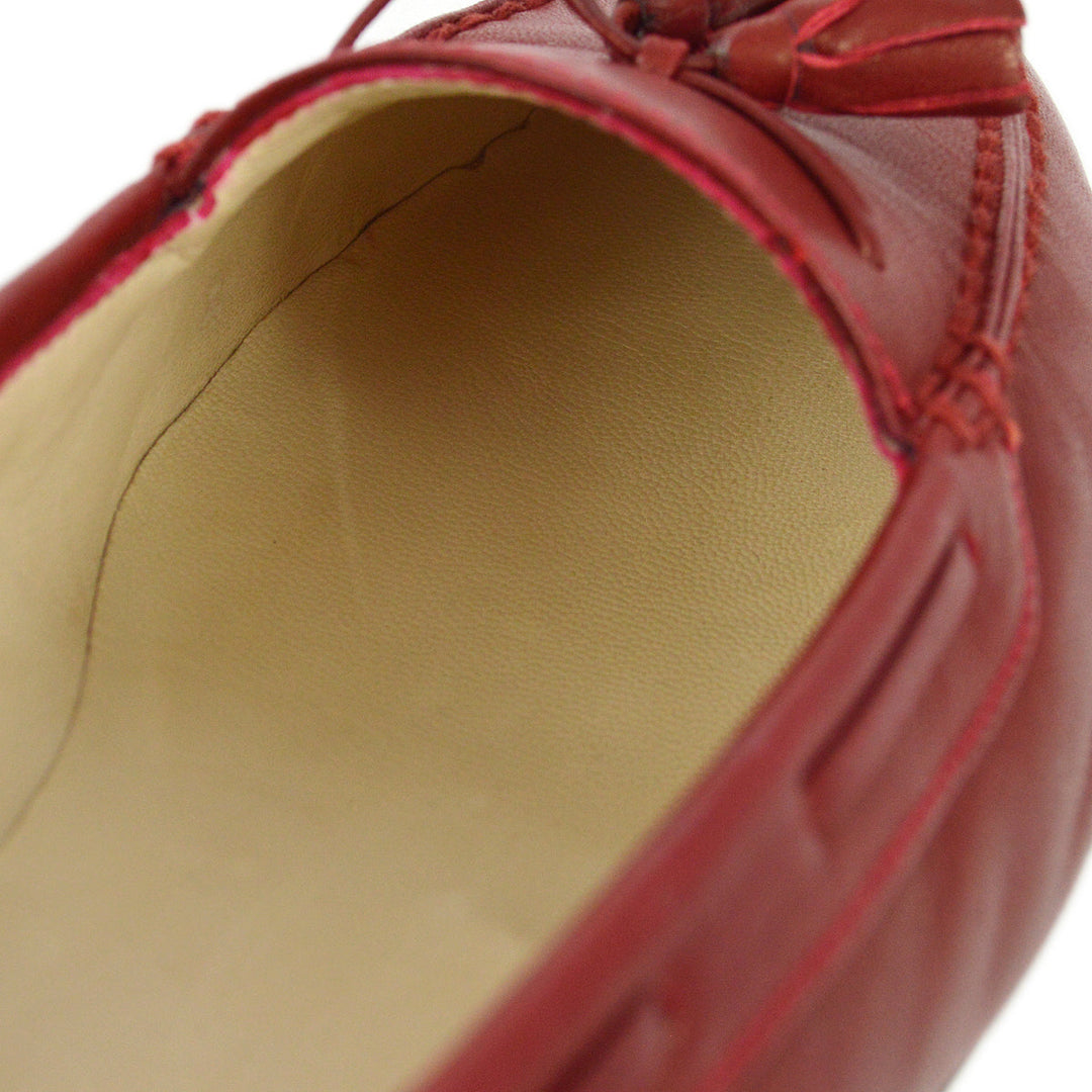 Top Quality Chanel * Red Flat Shoes #37 1/2