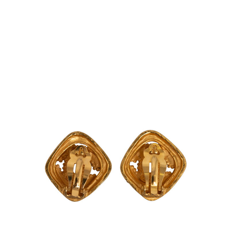 Top Quality Chanel Vintage Cocomark Flower Card Earring Gold   Chanel
