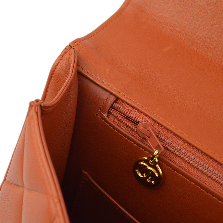 Top Quality Chanel Orange Lambskin Briefcase Business Handbag