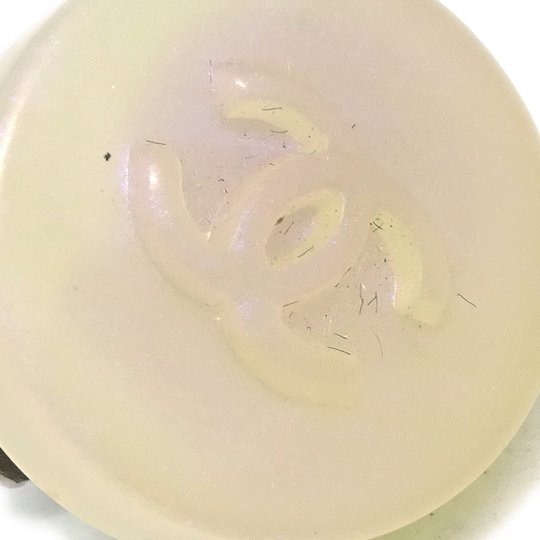 Top Quality Chanel Button Earrings White Clip-On 00C
