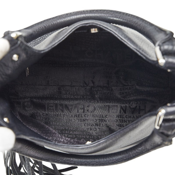Top Quality Chanel logo Tasel handbags black leather ladies Chanel