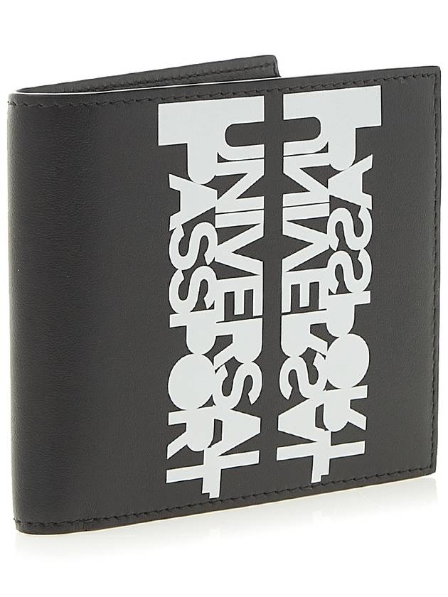 Burberry Universal Passport Print Half Wallet Black