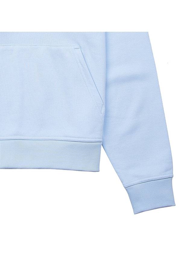 Burberry Logo Print Cotton Hoodie Light Blue