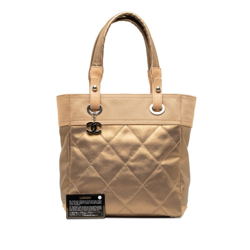 Top Quality Chanel COCOMARK PARIBIARITZ PM TOOT BAG A34208 G Beige Canvas Leather  CHANEL