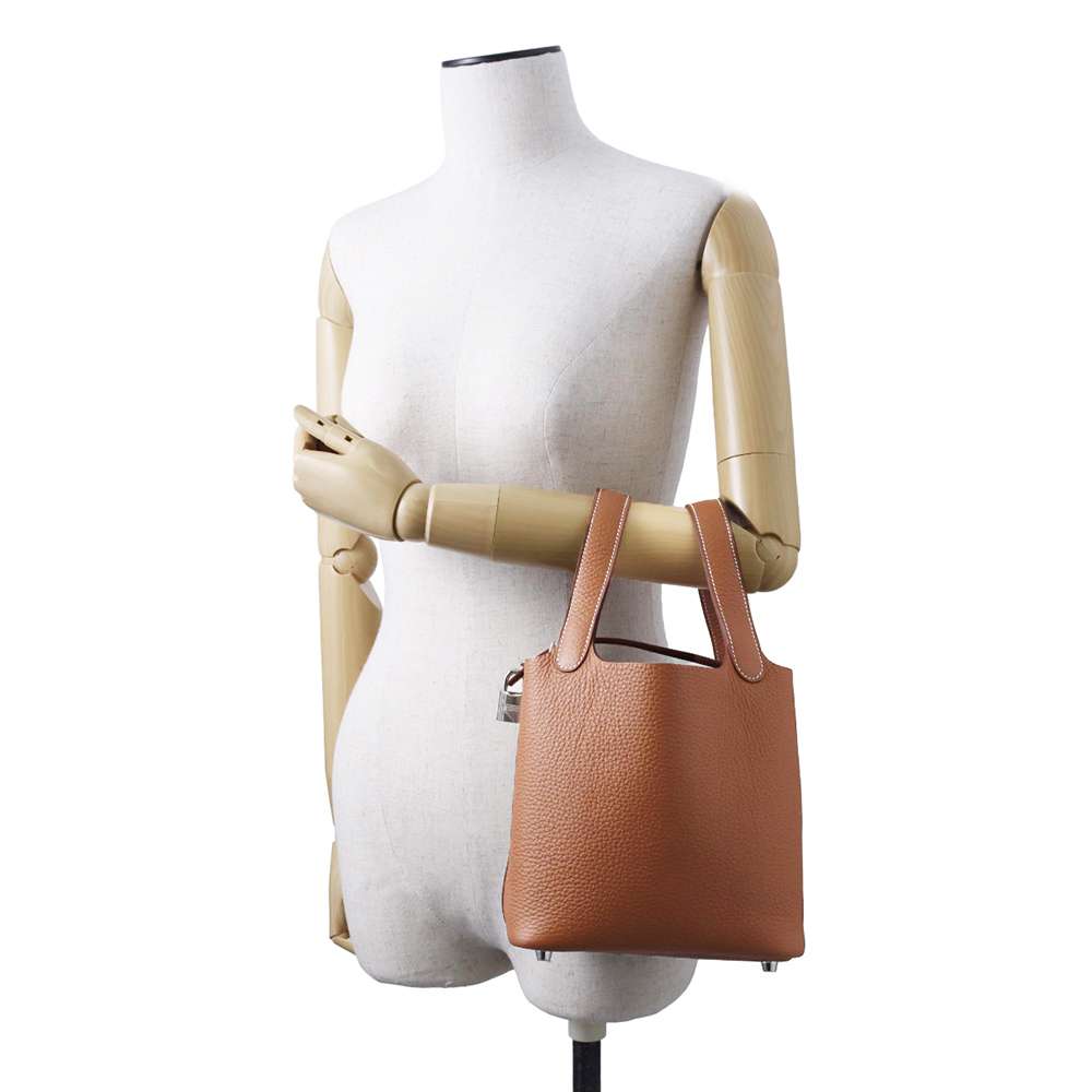 HERMES Picotin Gold Taurillon Clemence Size PM