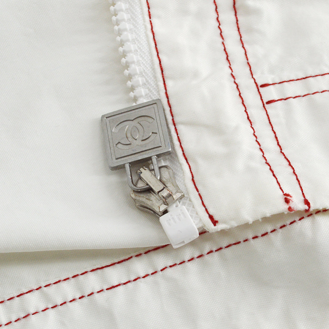 Top Quality Chanel 05S #38 Sport Line Short Sleeve Zip Shirt Tops White