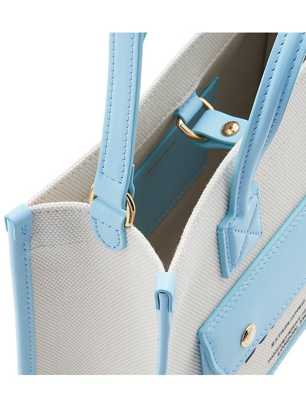 Burberry Logo Freya Mini Tote Bag Sky Blue Beige