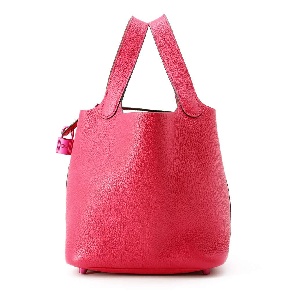 Hermes Picotin Lock Mono Chrome Rose mexico Taurillon Clemence Size PM