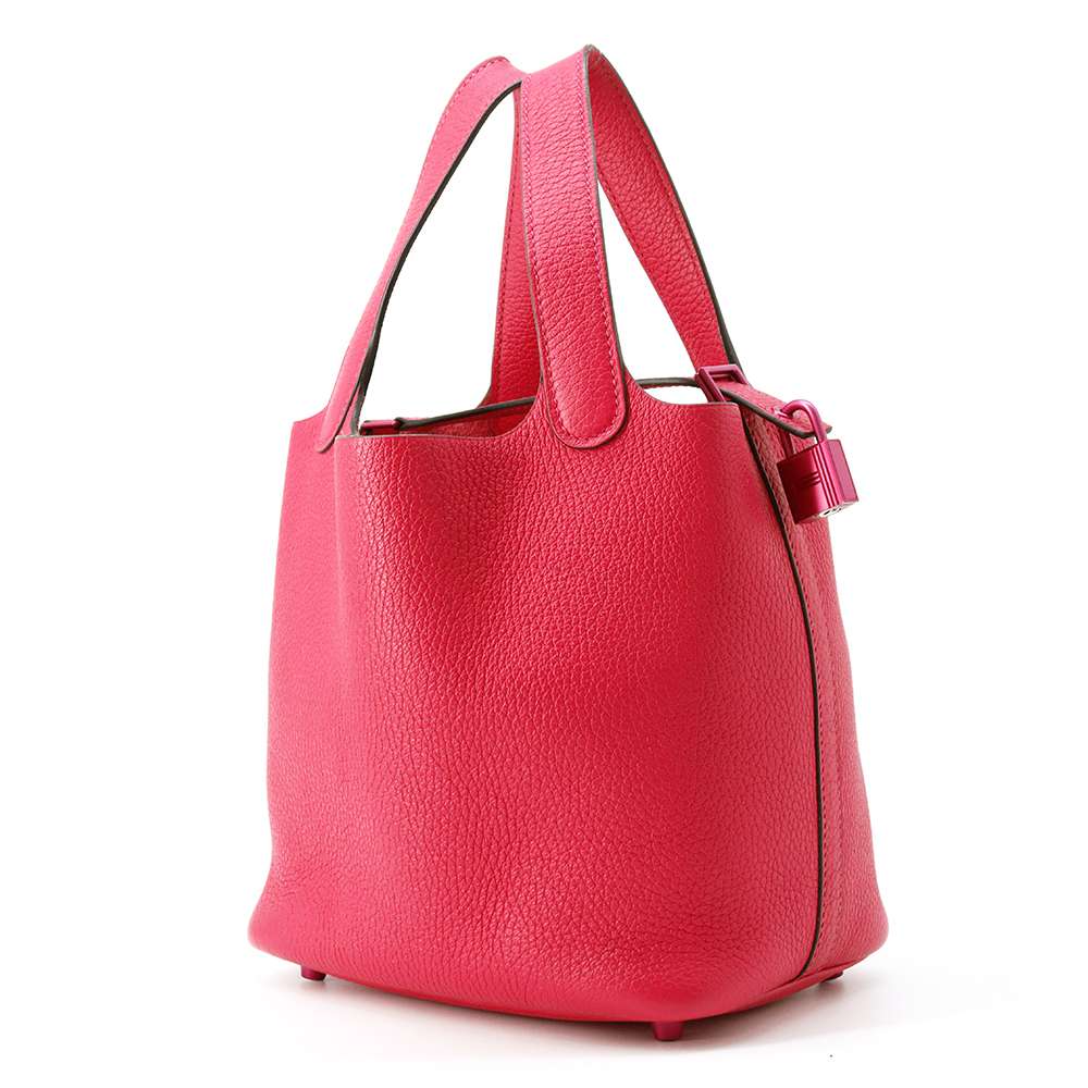 Hermes Picotin Lock Mono Chrome Rose mexico Taurillon Clemence Size PM