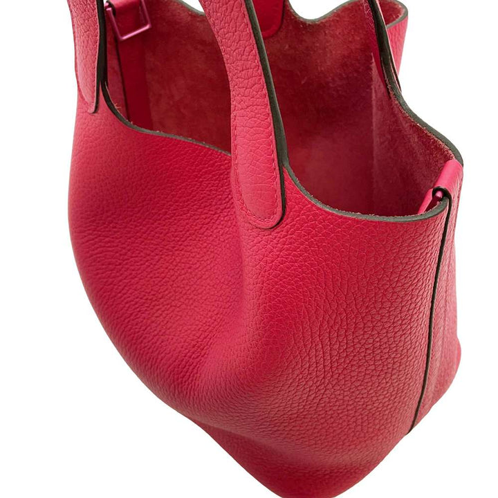 Hermes Picotin Lock Mono Chrome Rose mexico Taurillon Clemence Size PM