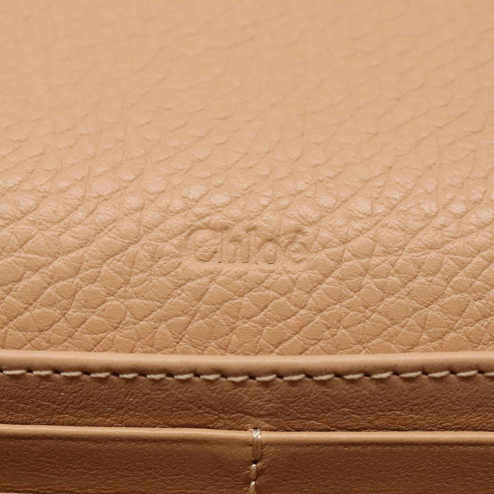Chloe Long Wallet Leather Beige Gold 94673