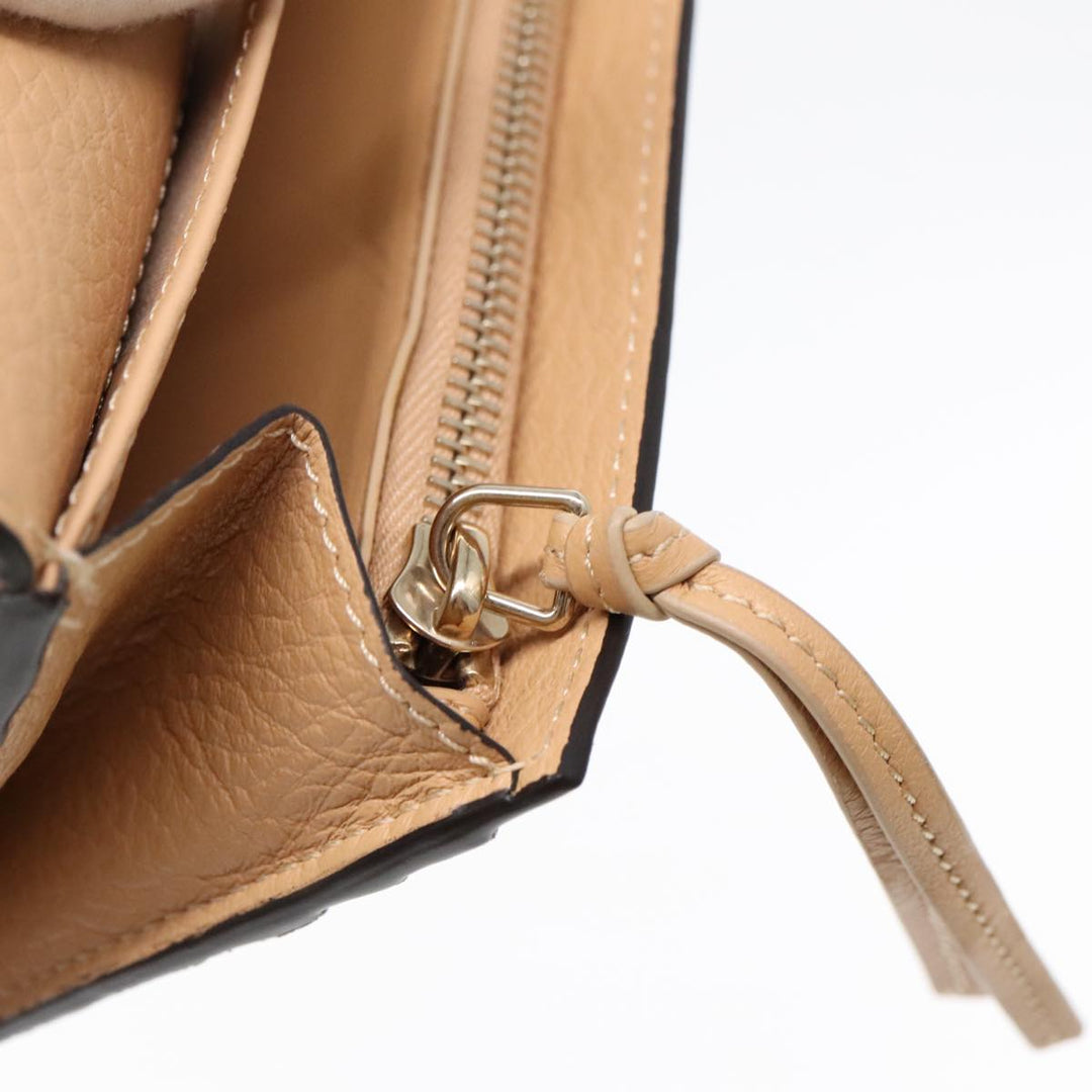 Chloe Long Wallet Leather Beige Gold 94673