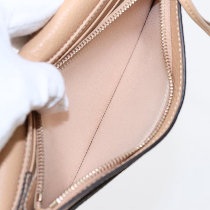 Chloe Long Wallet Leather Beige Gold 94673