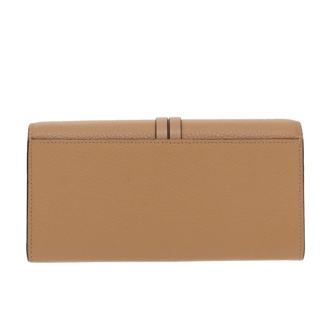 Chloe Long Wallet Leather Beige Gold 94673