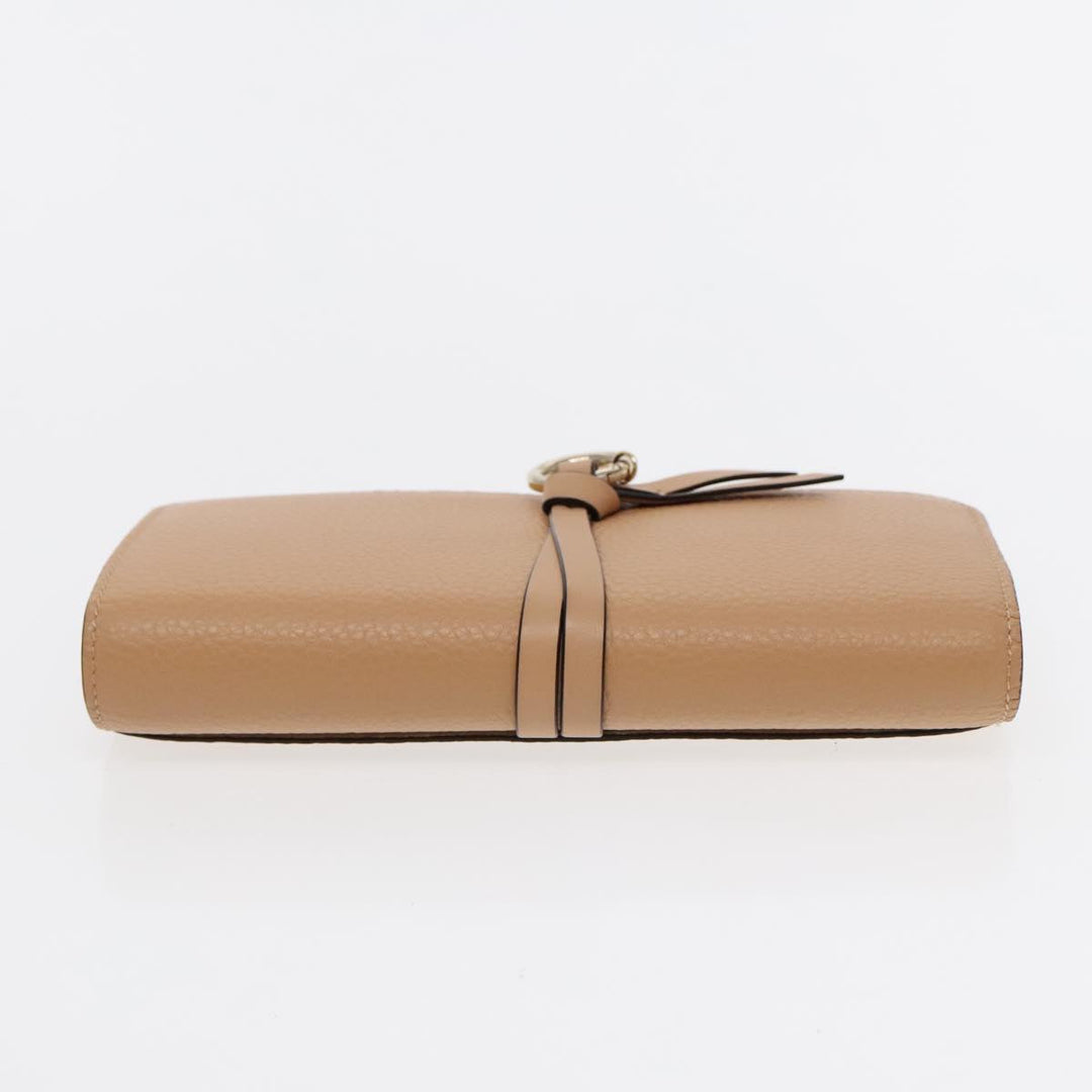 Chloe Long Wallet Leather Beige Gold 94673
