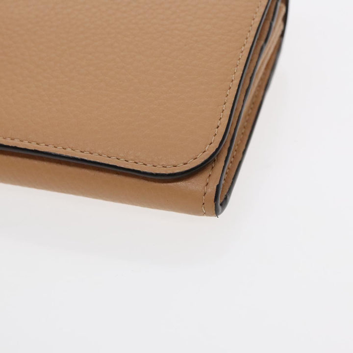 Chloe Long Wallet Leather Beige Gold 94673