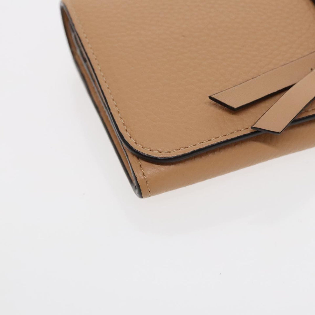 Chloe Long Wallet Leather Beige Gold 94673