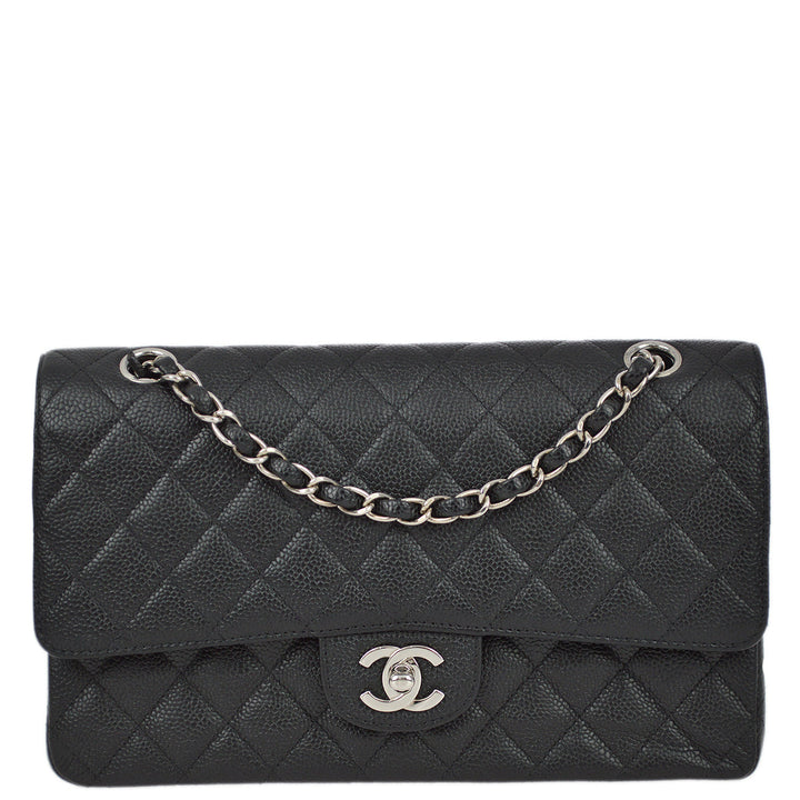 Top Quality Chanel Black Caviar Medium Classic Double Flap Shoulder Bag